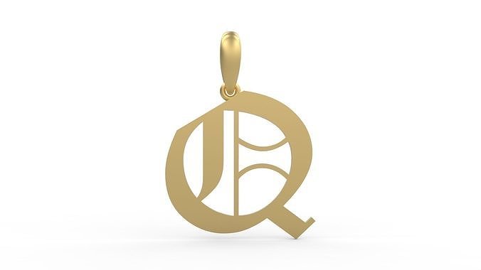 Initial Letters Pendant Canterbury Q 3D print model