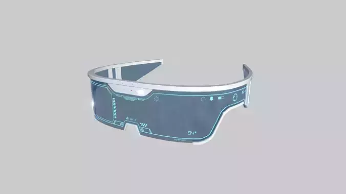 SciFi Glasses Visor 04 White Blue - Character Design Fashion Low-poly 3D model