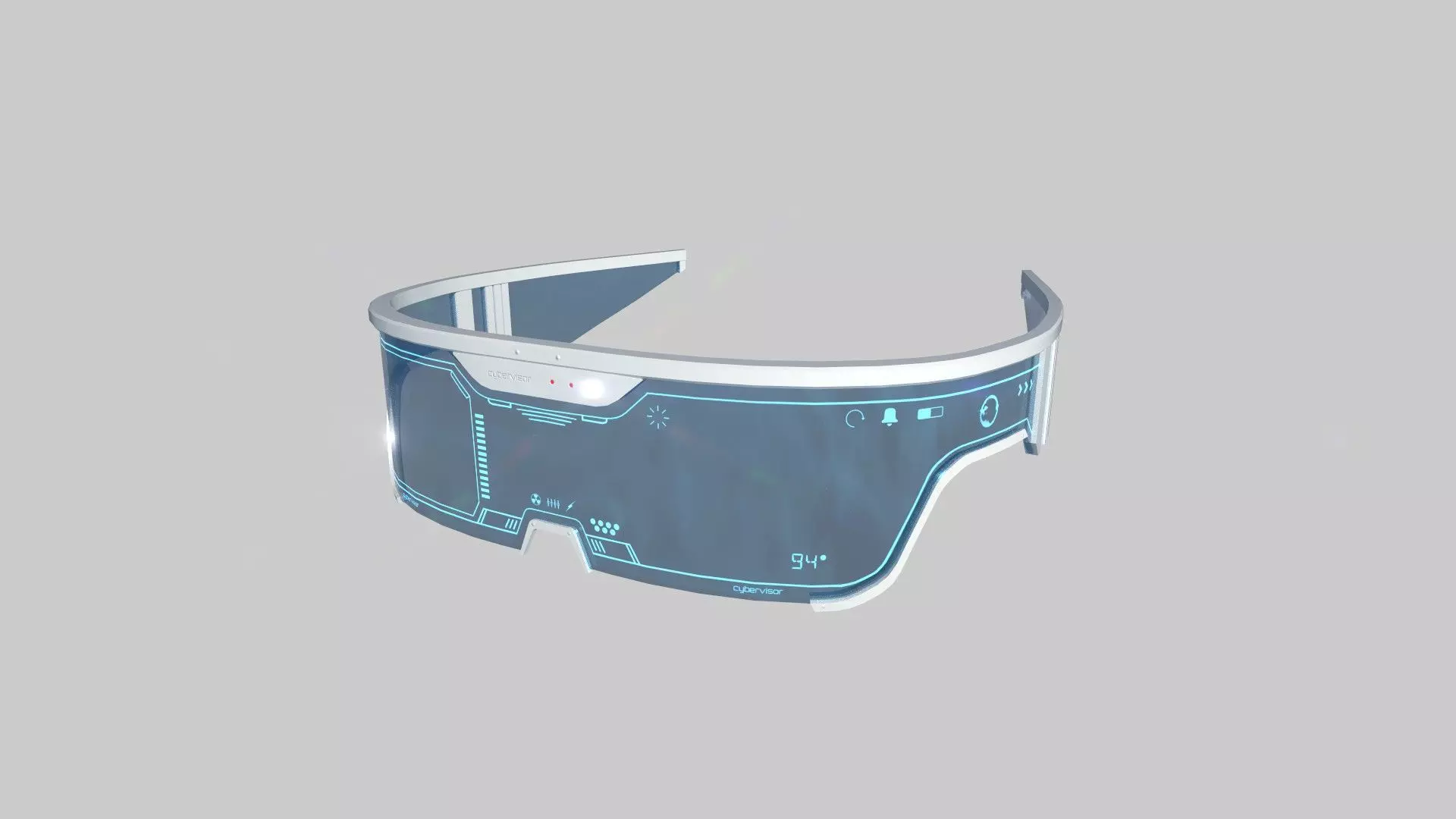 SciFi Glasses Visor 04 White Blue - Character Design Fashion Low-poly 3D model_0