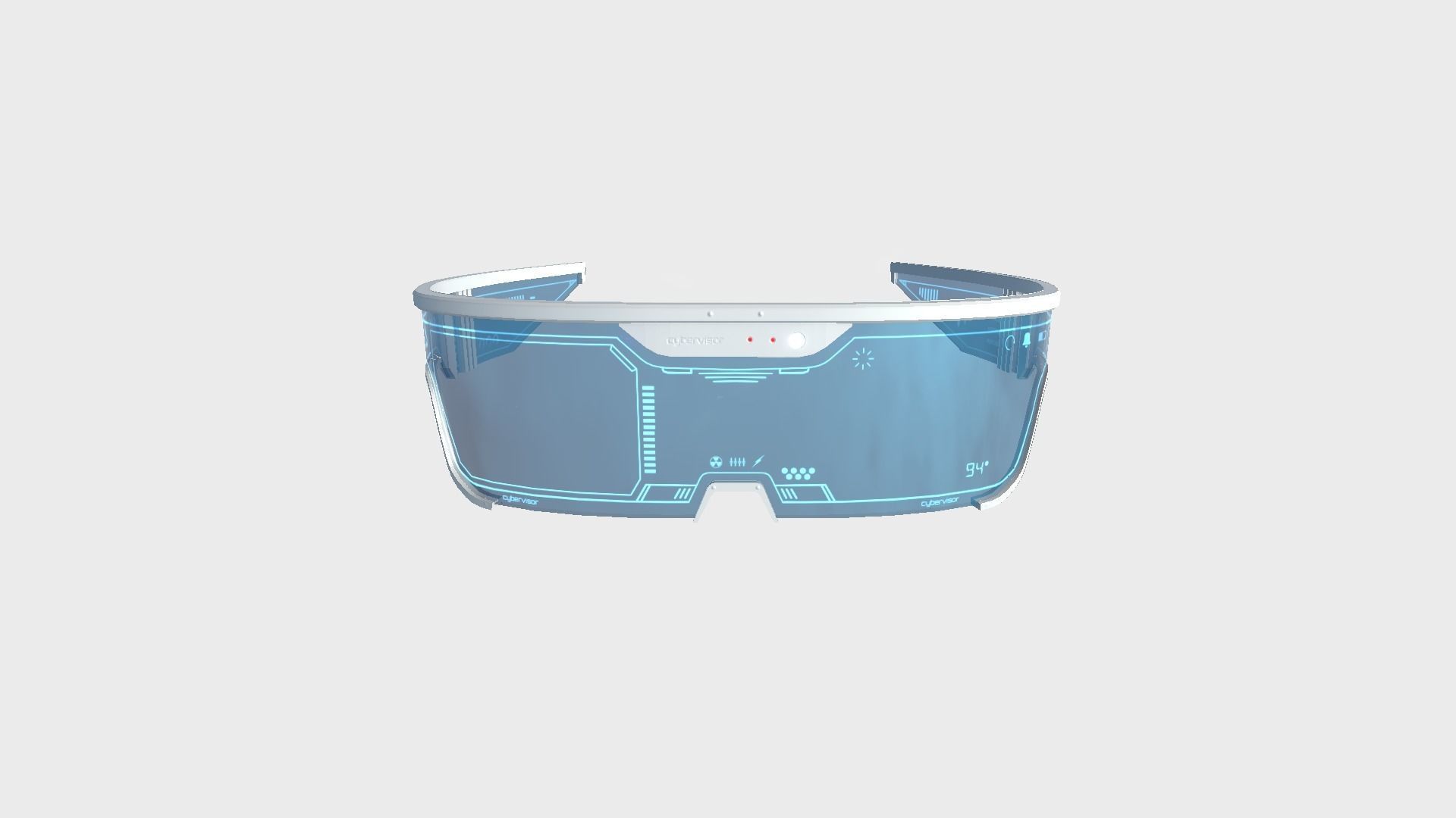 SciFi Glasses Visor 04 White Blue - Character Design Fashion Low-poly 3D model_1