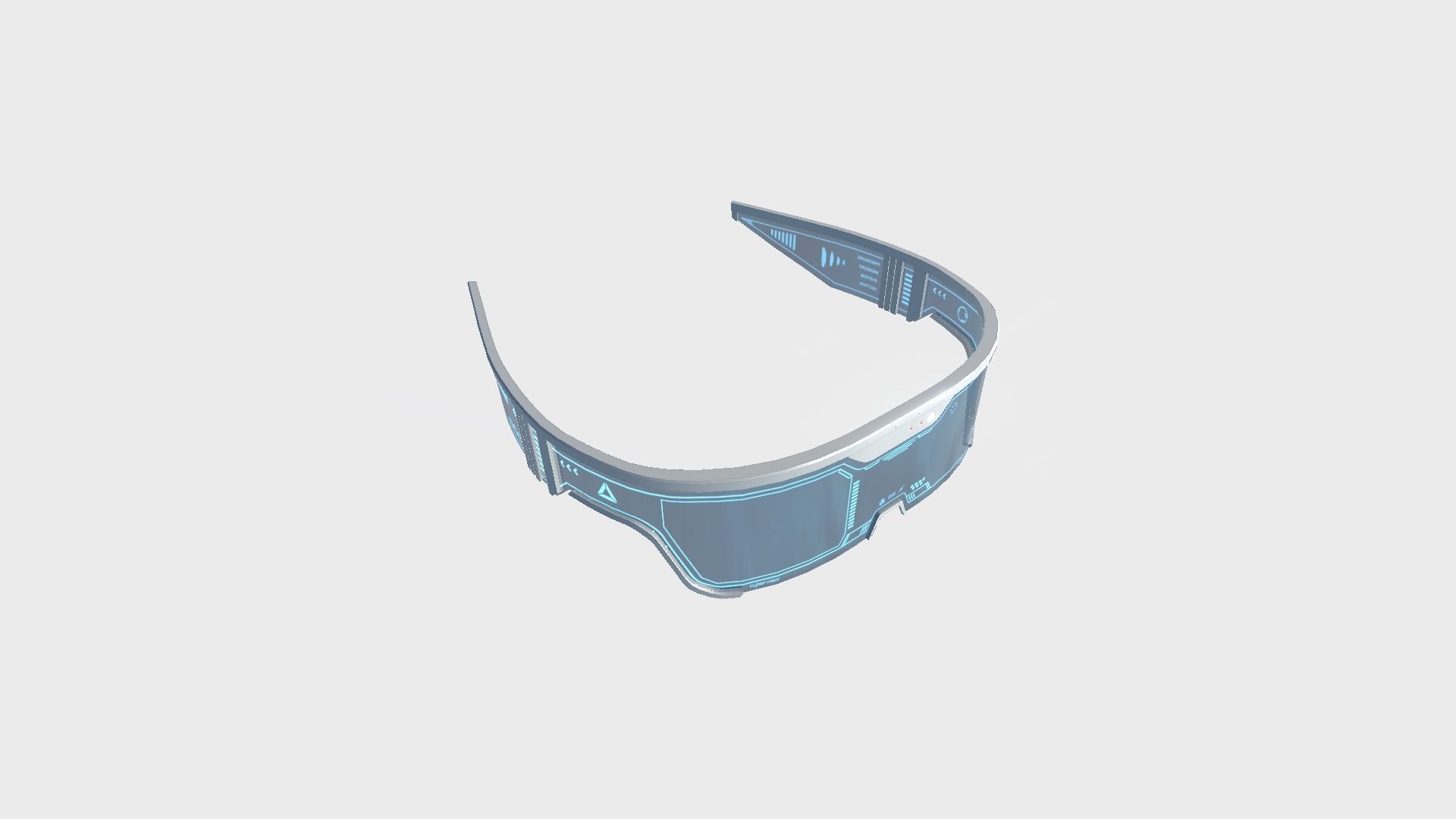 SciFi Glasses Visor 04 White Blue - Character Design Fashion Low-poly 3D model_2