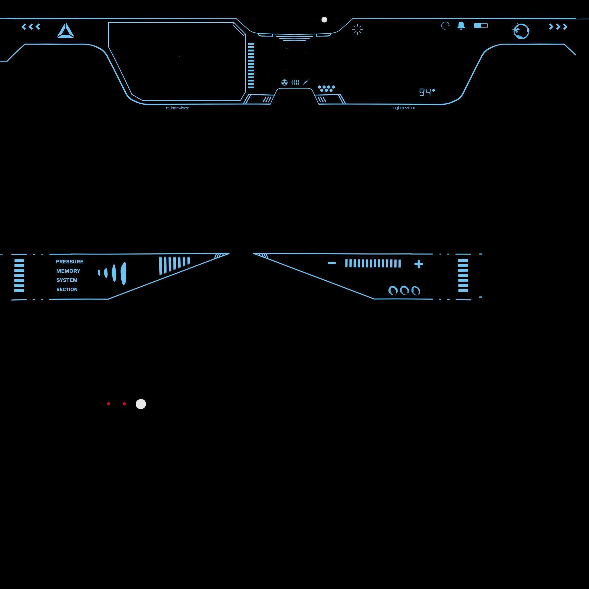 SciFi Glasses Visor 04 White Blue - Character Design Fashion Low-poly 3D model_19