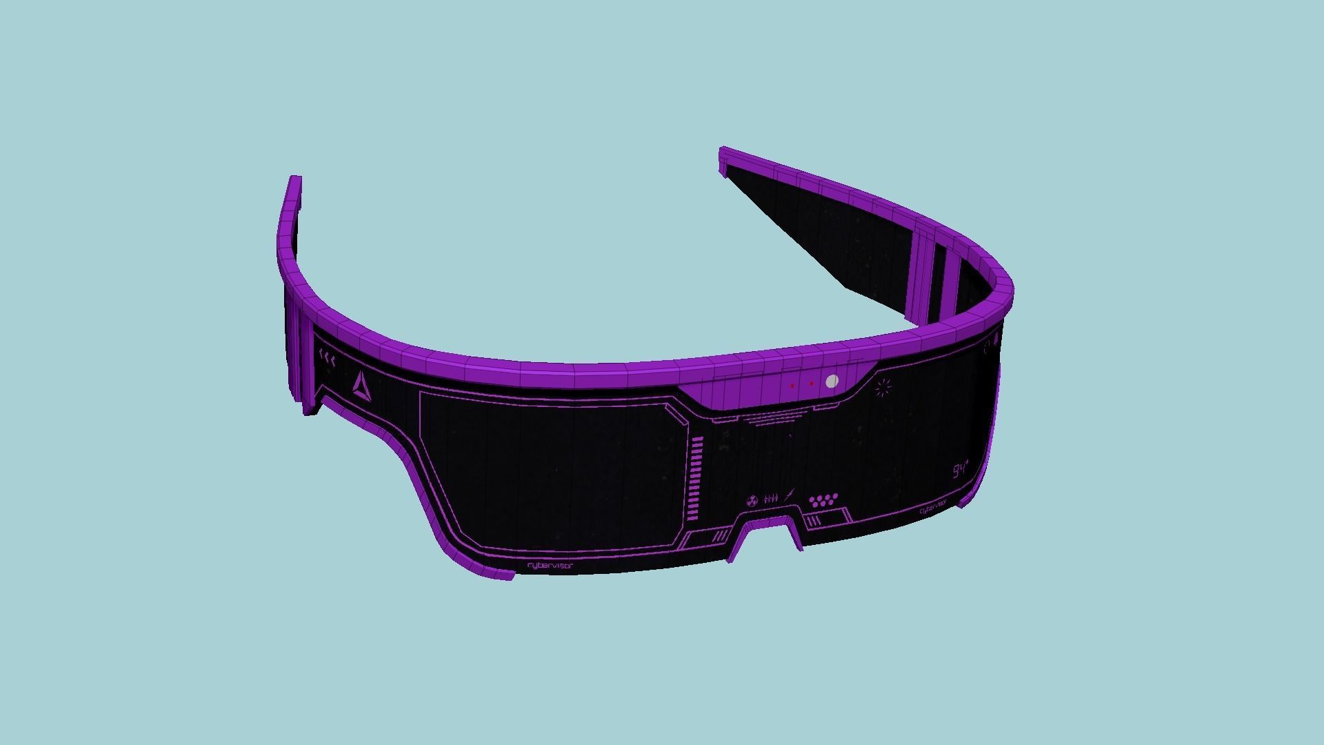 SciFi Glasses Visor 05 Purple - Character Design Fashion Low-poly 3D model_7