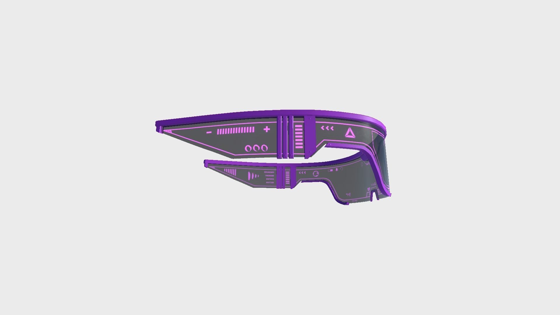 SciFi Glasses Visor 05 Purple - Character Design Fashion Low-poly 3D model_3