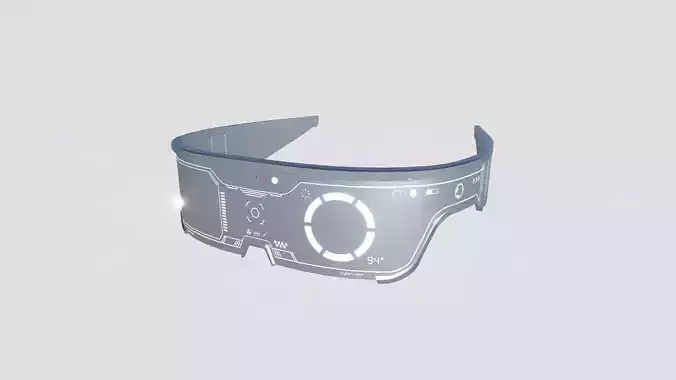 SciFi Glasses Visor 06 White - Character Design Fashion Low-poly 3D model