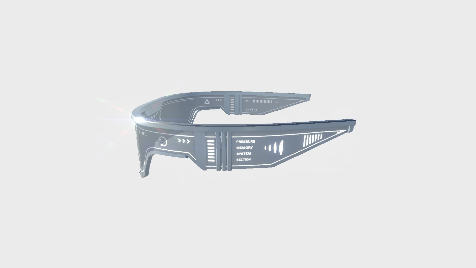 SciFi Glasses Visor 06 White - Character Design Fashion Low-poly 3D model_4