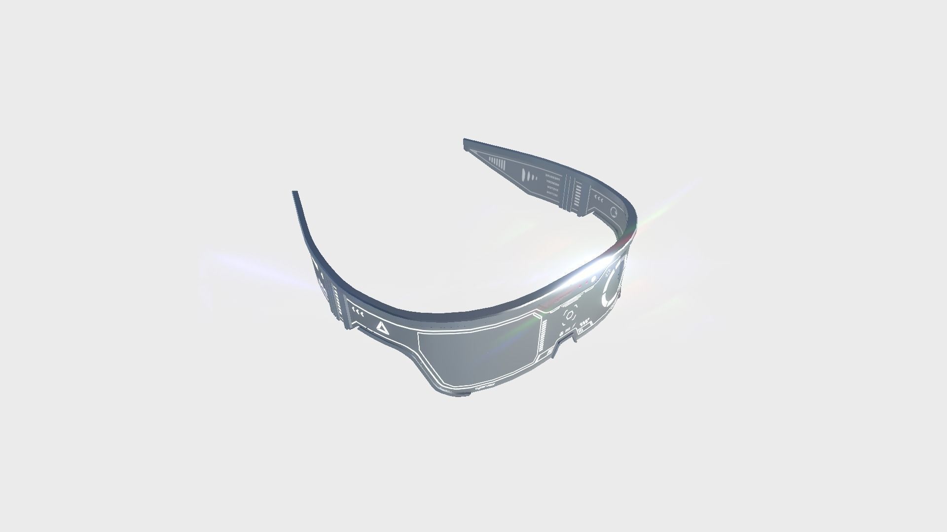 SciFi Glasses Visor 06 White - Character Design Fashion Low-poly 3D model_2