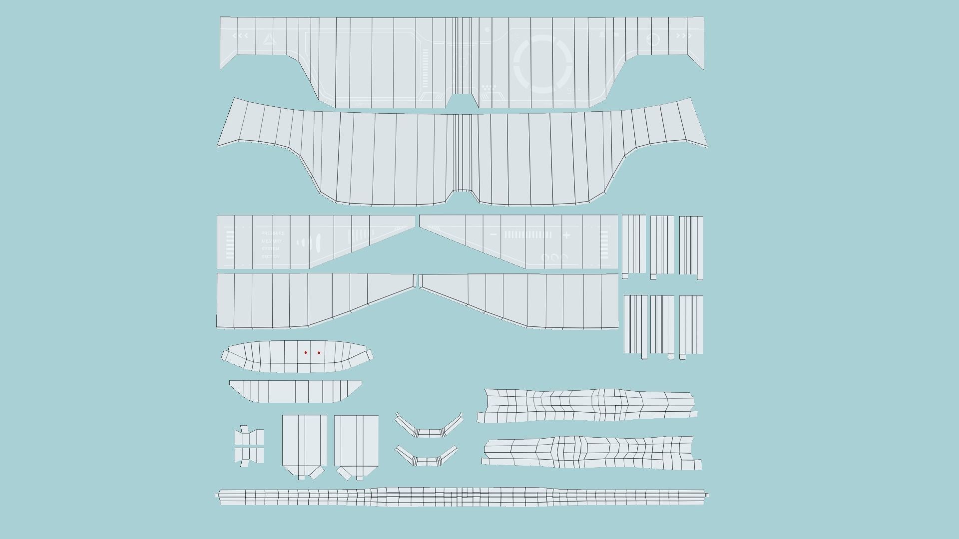 SciFi Glasses Visor 06 White - Character Design Fashion Low-poly 3D model_6