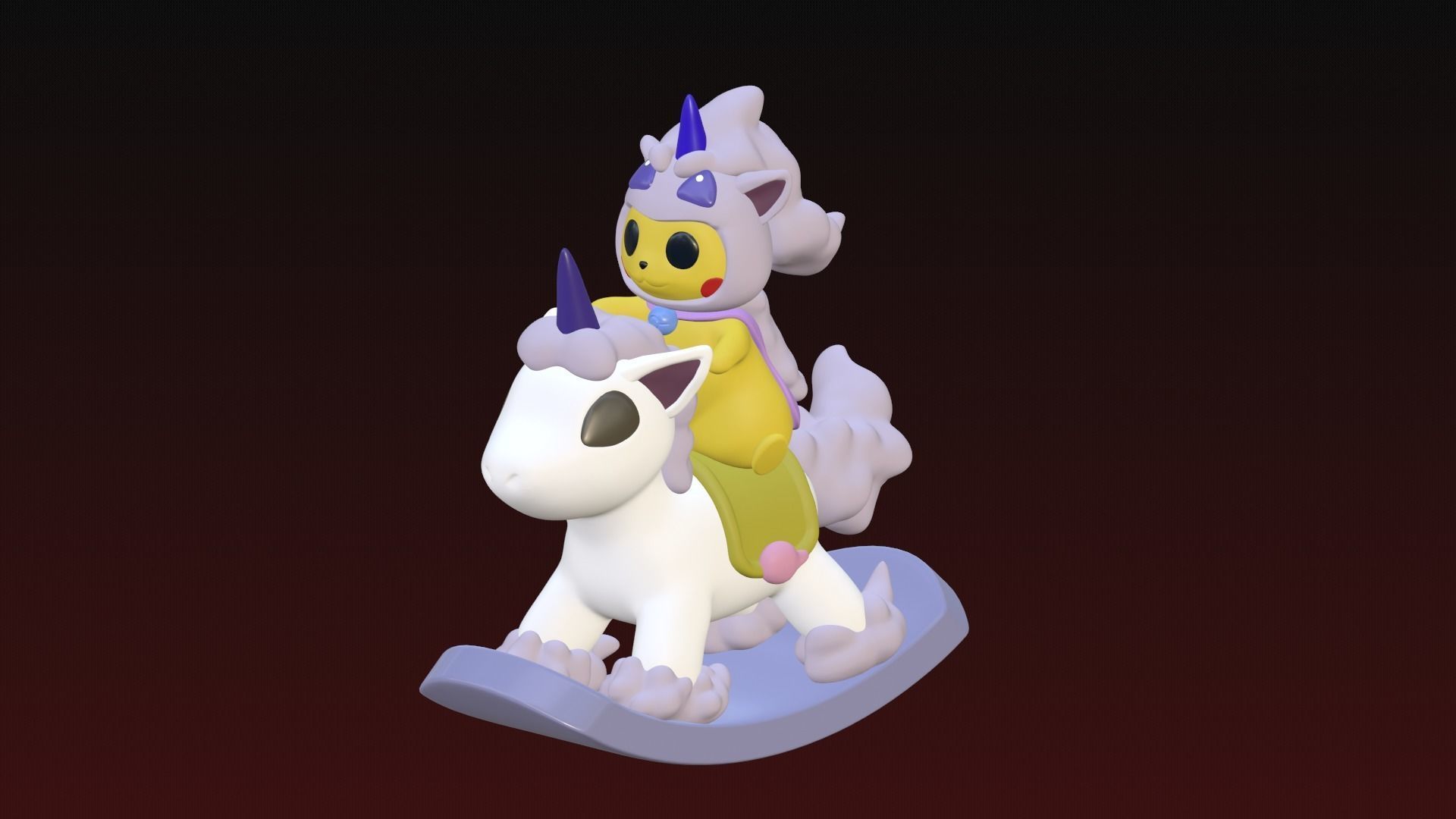 PIKACHU ON A HORSE 3D model 3D printable | CGTrader