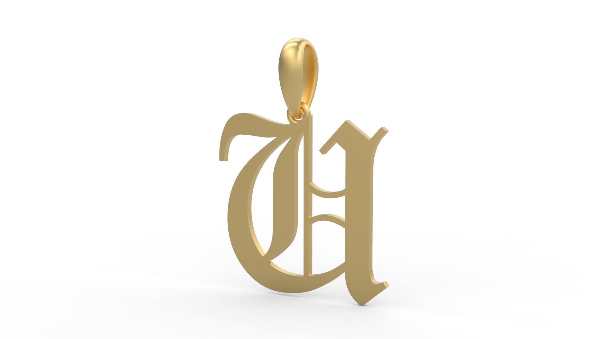 Initial Letters Pendant Canterbury U 3D print model_1