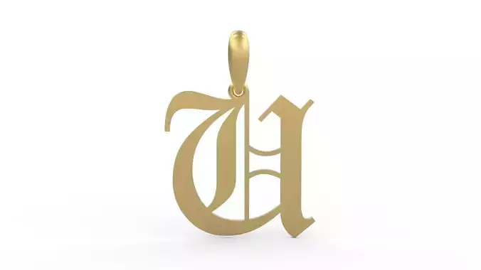 Initial Letters Pendant Canterbury U 3D print model