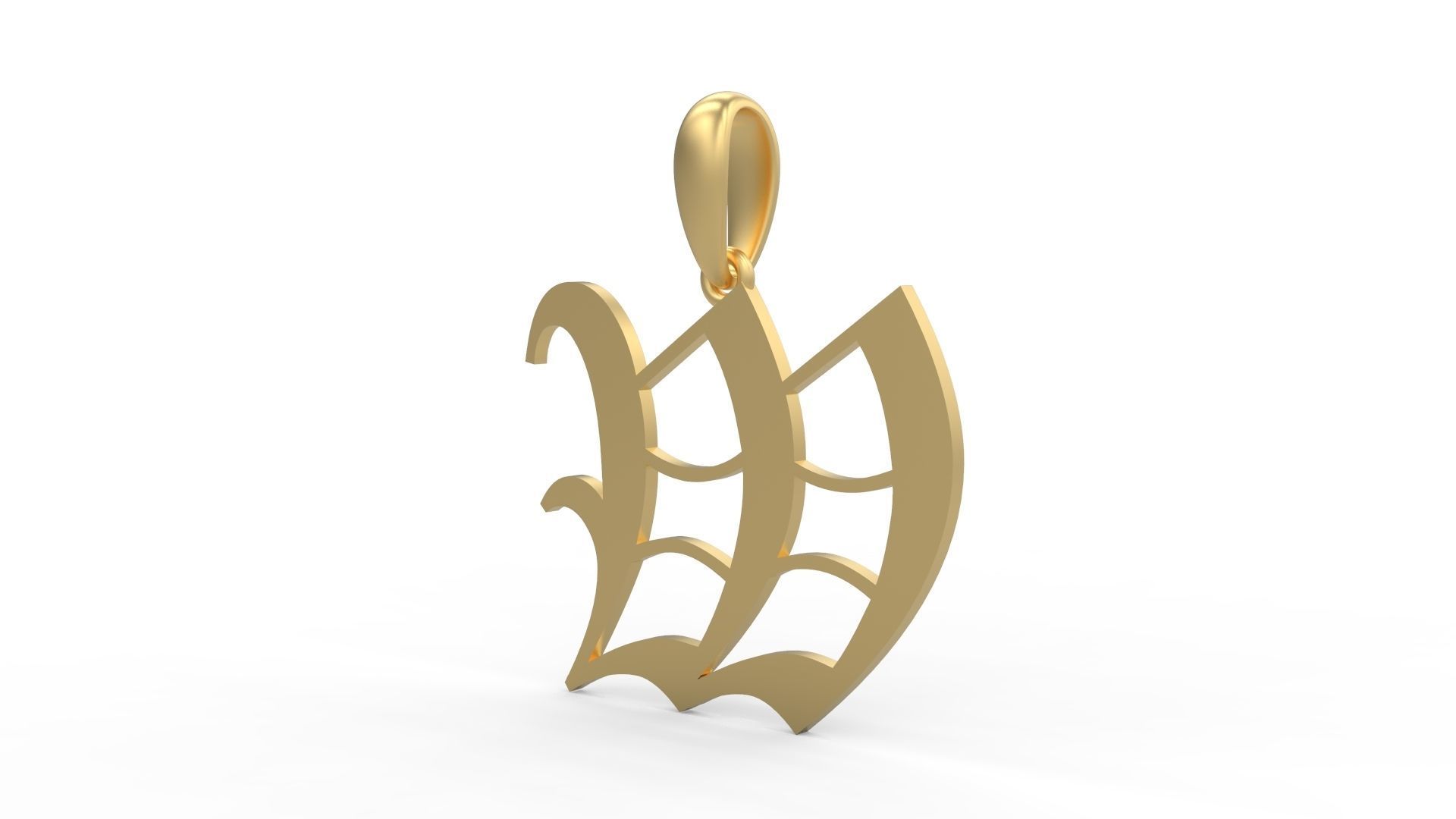 Initial Letters Pendant Canterbury W 3D print model_1