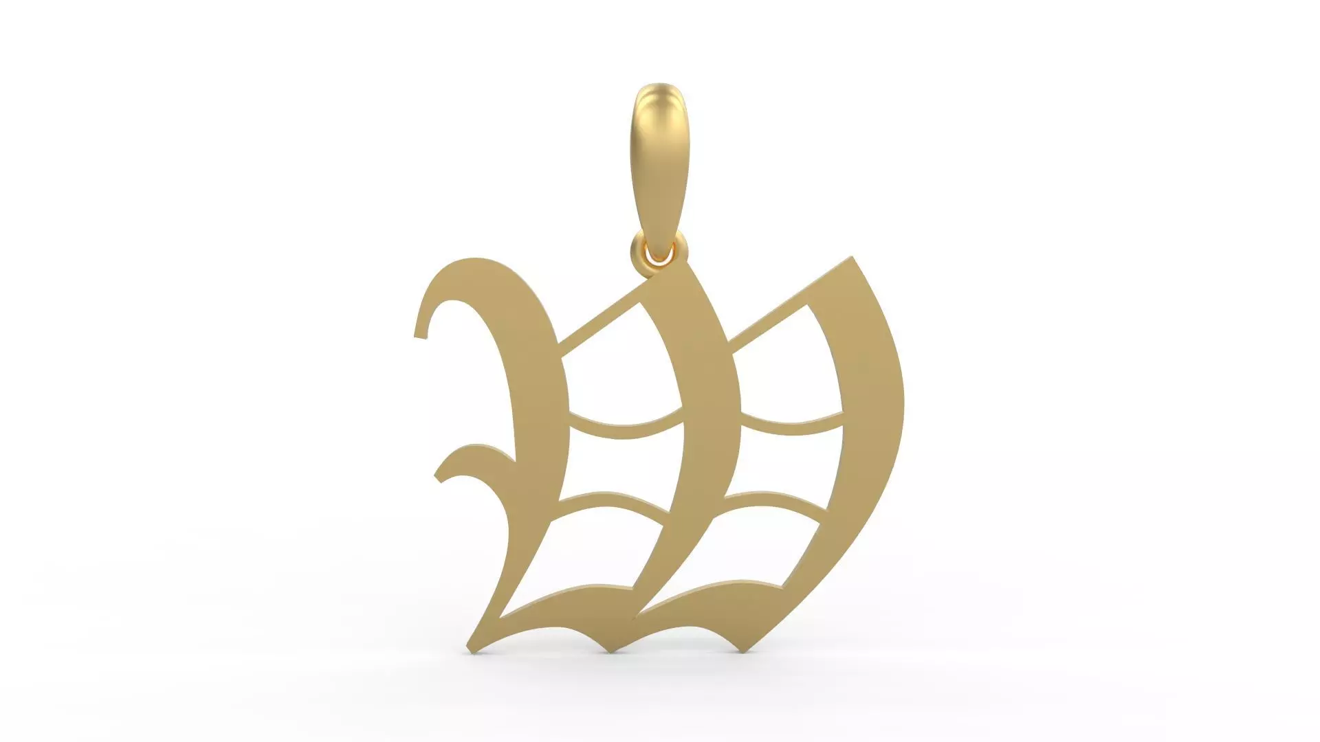Initial Letters Pendant Canterbury W 3D print model_0