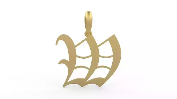 Initial Letters Pendant Canterbury W 3D print model