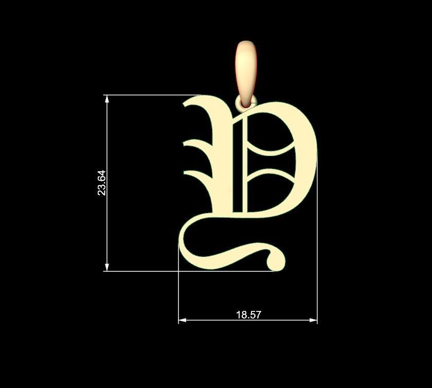 Initial Letters Pendant Canterbury Y 3D print model_5