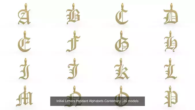 Initial Letters Pendant Alphabets Canterbury