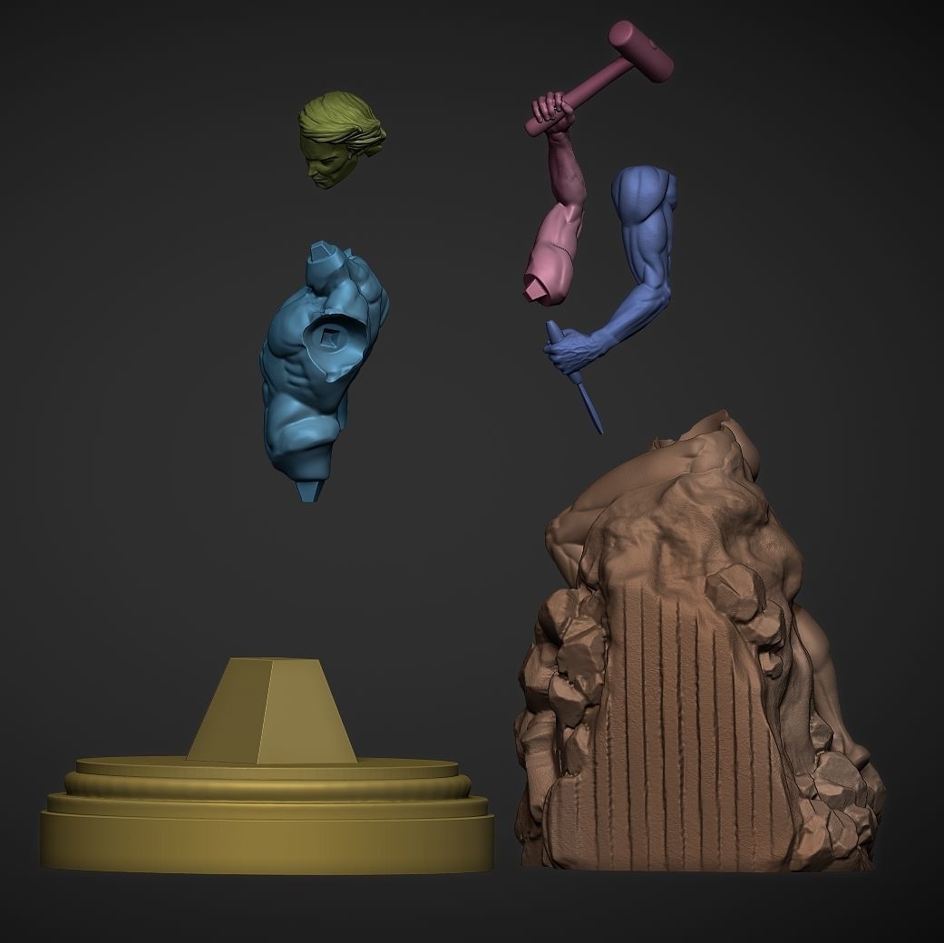 Sculpture Self-Made-Man 3D print model_4