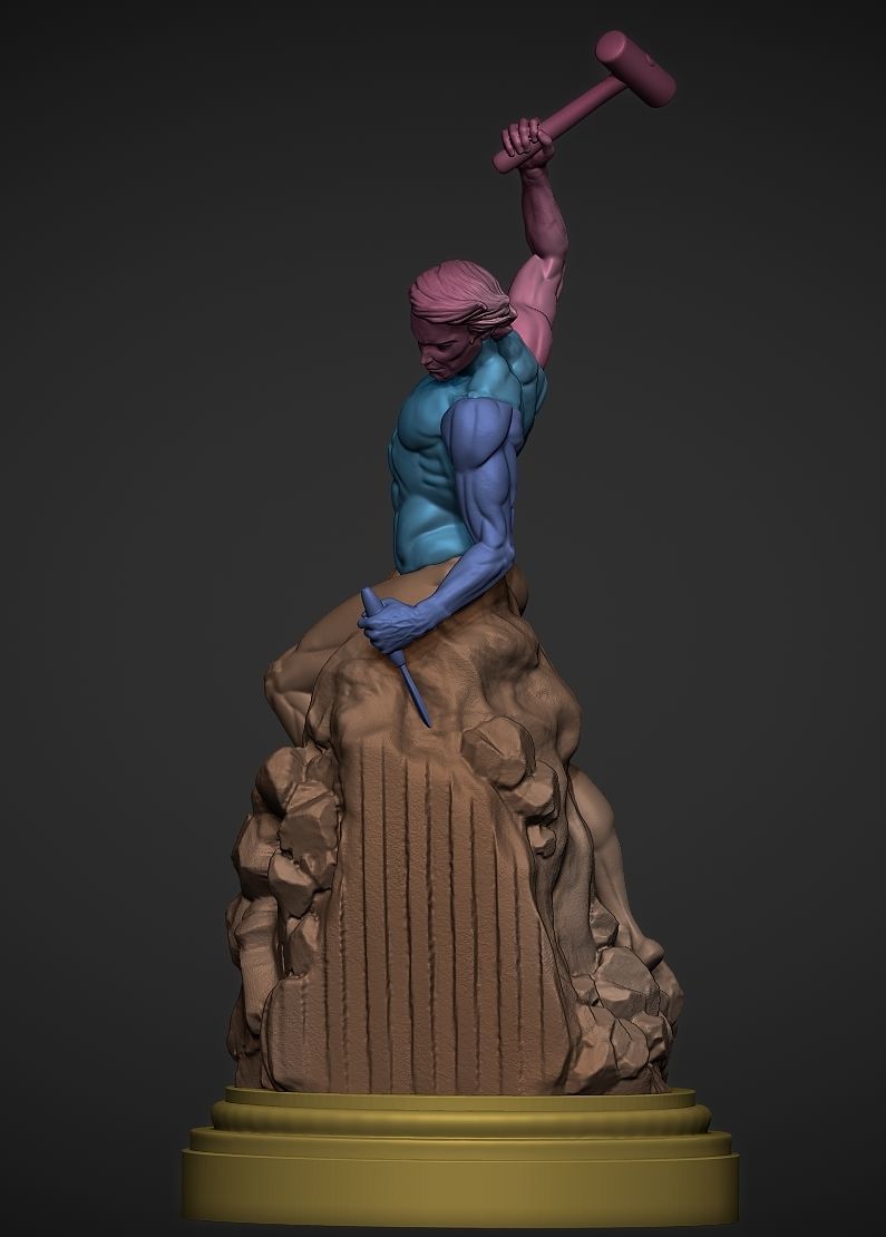 Sculpture Self-Made-Man 3D print model_6