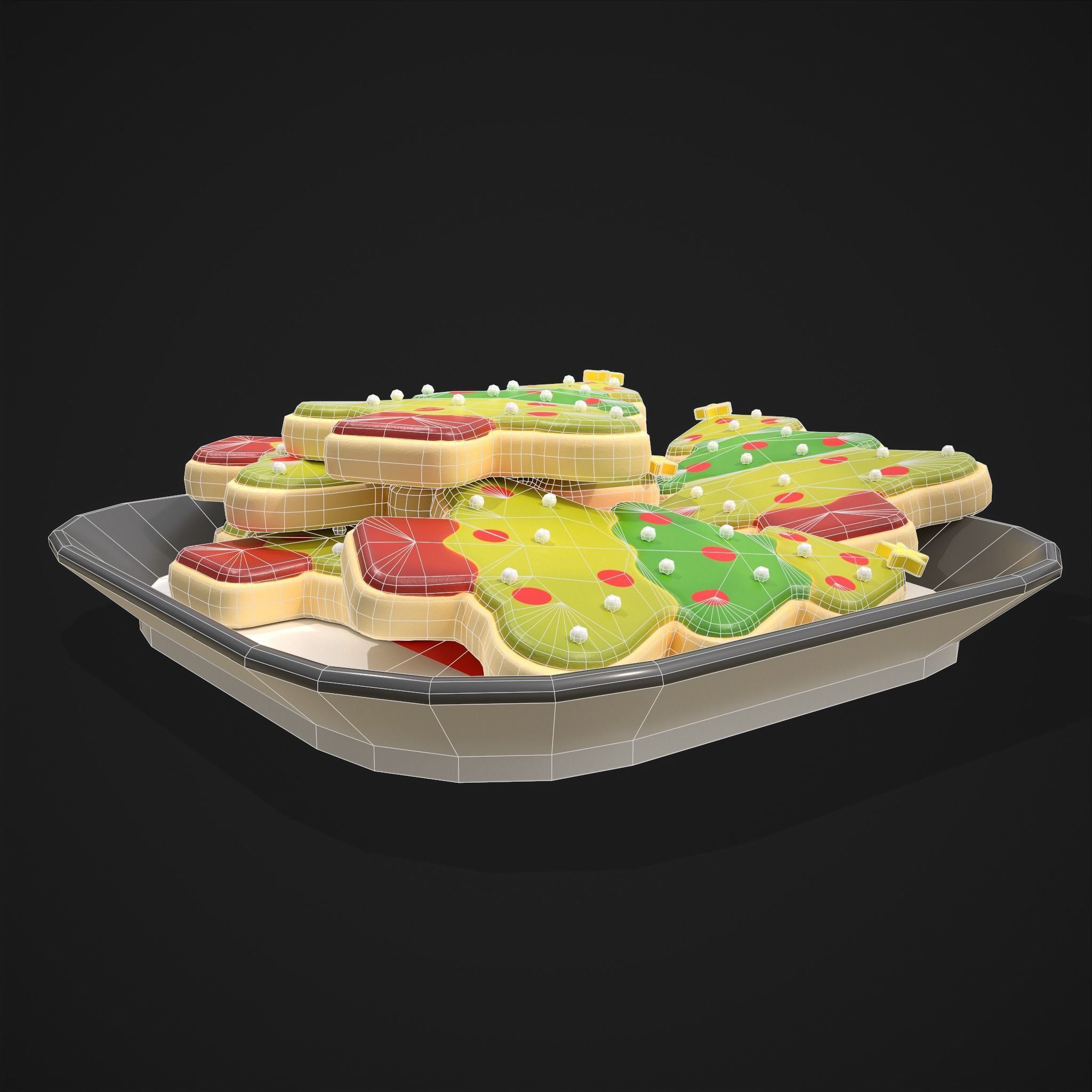 Christmas Tree Sugar Cookies Low-poly 3D model_6