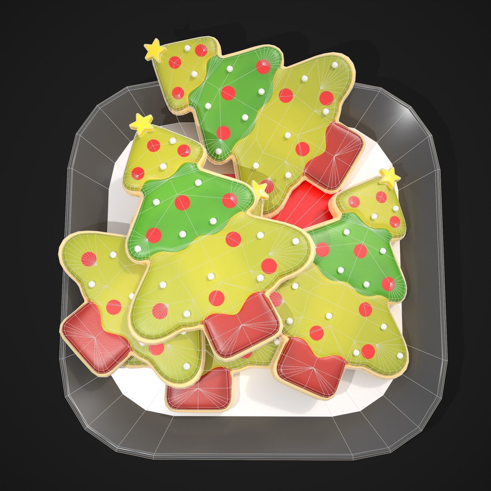 Christmas Tree Sugar Cookies Low-poly 3D model_10