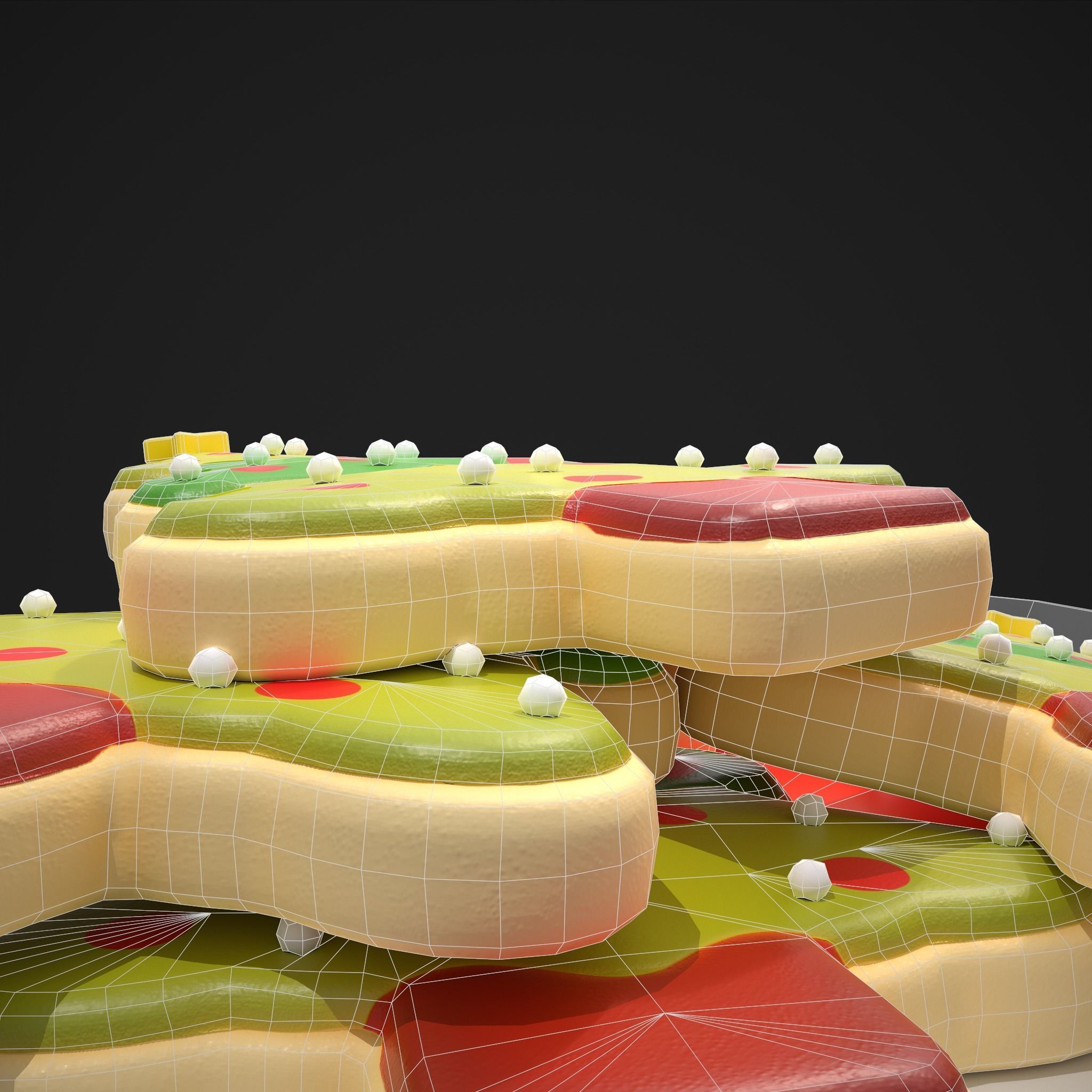 Christmas Tree Sugar Cookies Low-poly 3D model_16