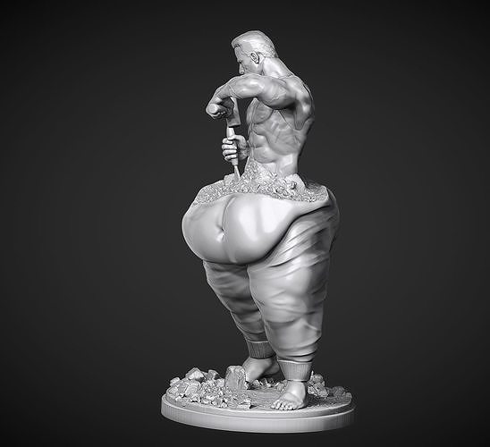 sculpture breaking the fat Man 3D print model