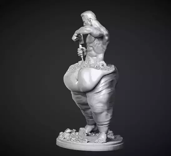 sculpture breaking the fat Man 3D print model