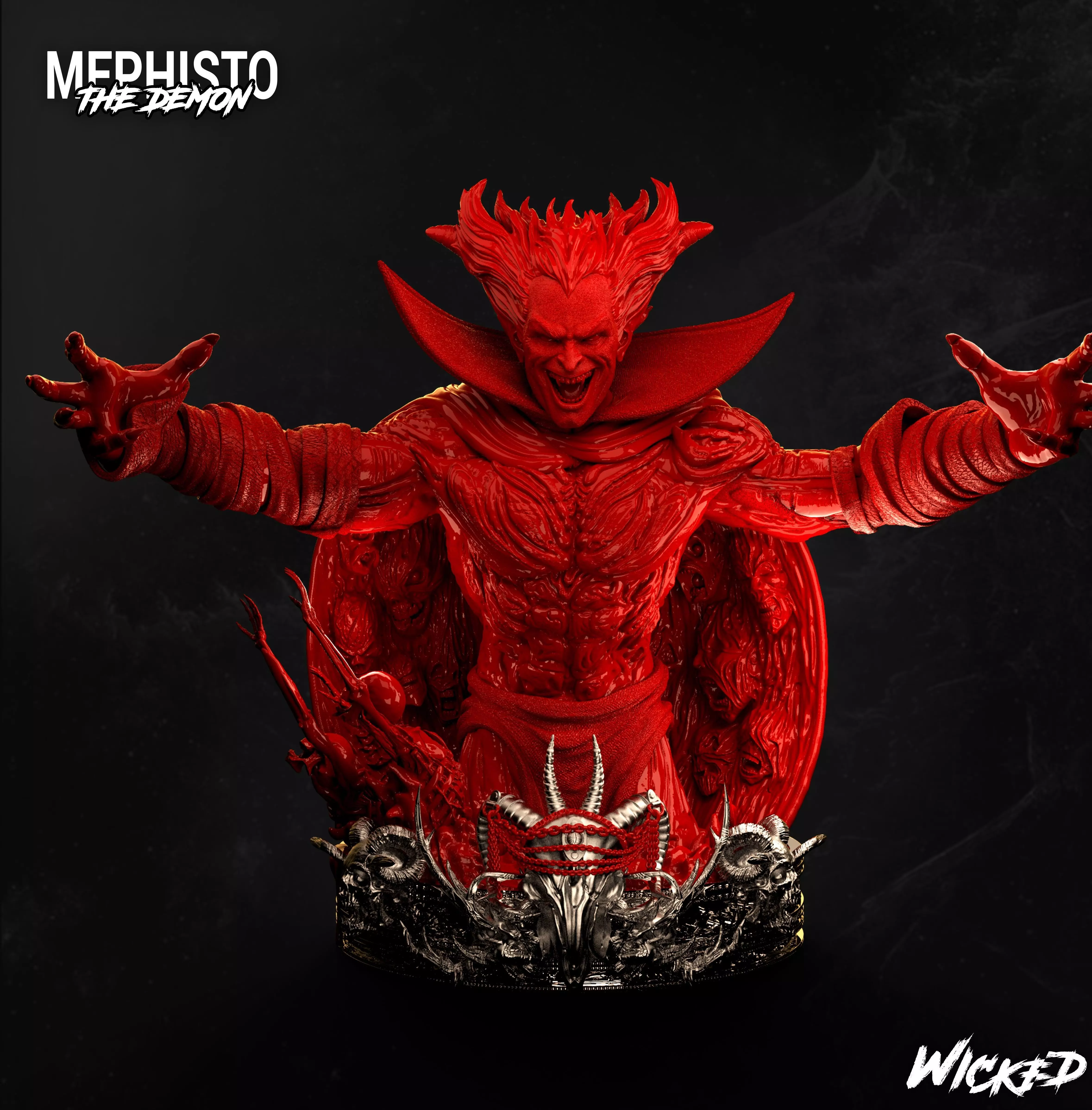 Wicked Marvel Mephisto Bust Tested and ready for 3d printing 3D print model