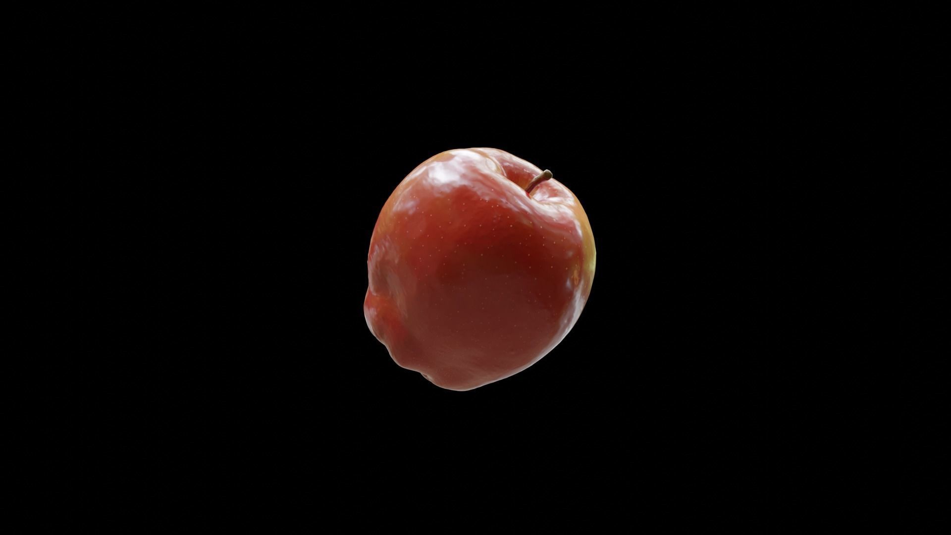Photoscanned Realistic Red Apple  3D model_5