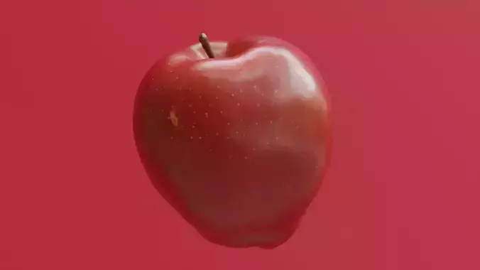 Photoscanned Realistic Red Apple  3D model