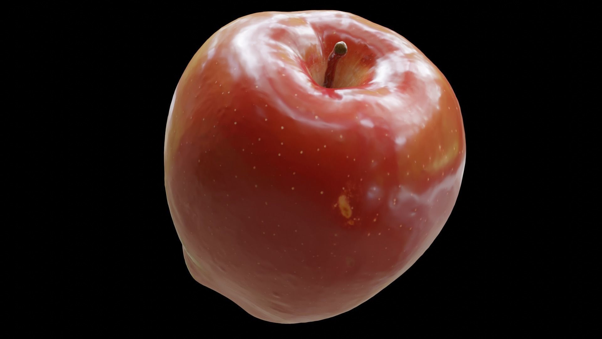 Photoscanned Realistic Red Apple  3D model_2