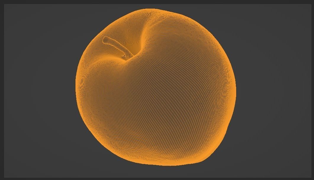 Photoscanned Realistic Red Apple  3D model_7