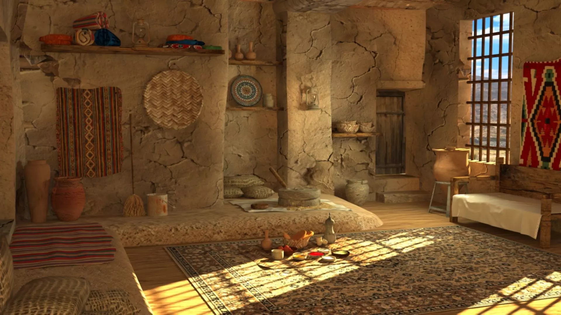 3D old arabic room 3D model_0