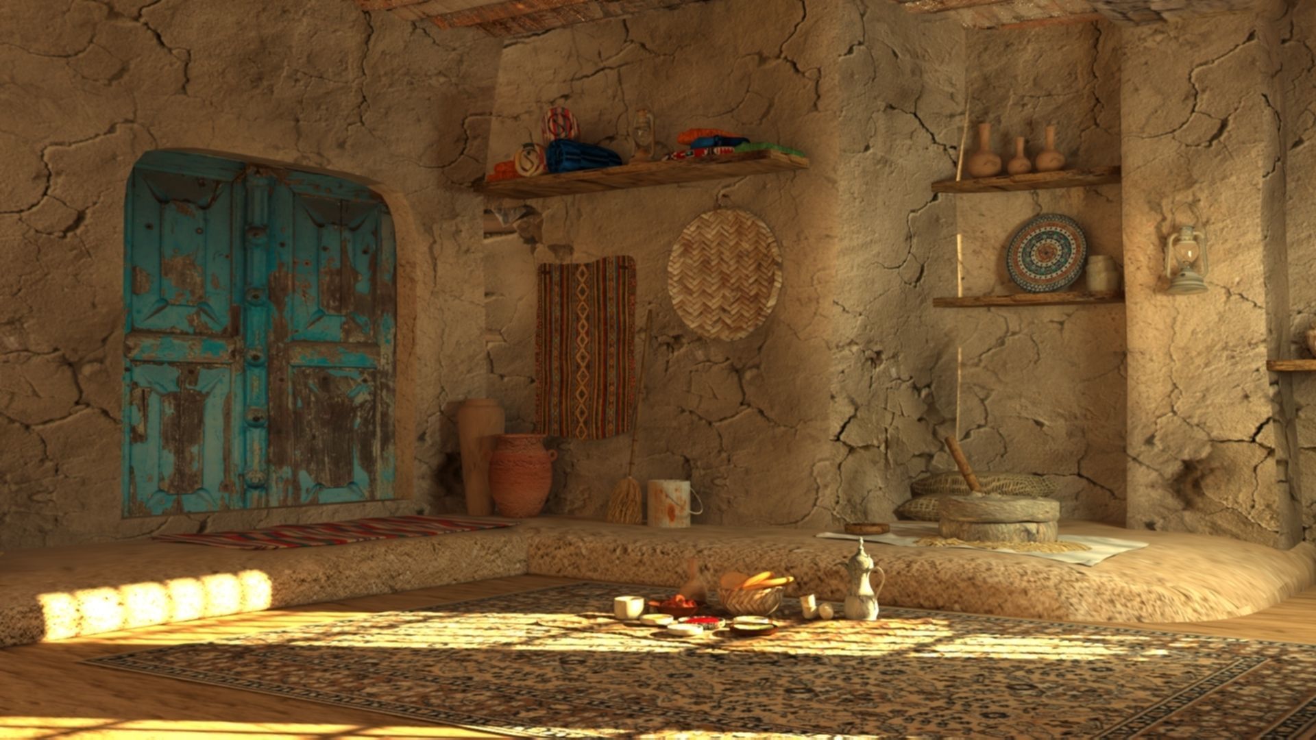 3D old arabic room 3D model_3