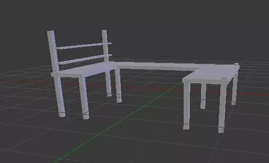Desk With Shelves Free low-poly 3D model_0