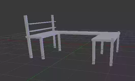 Desk With Shelves Free low-poly 3D model