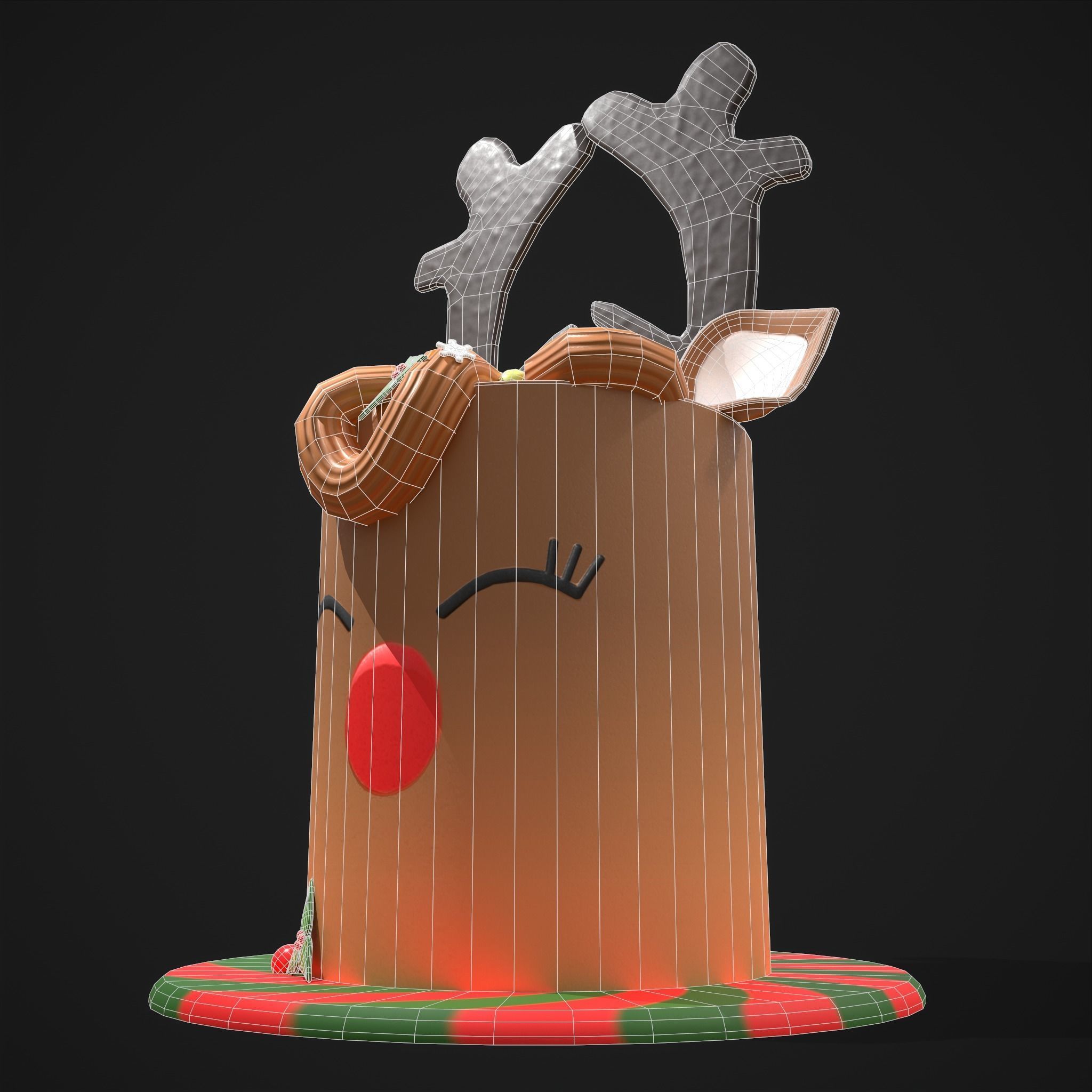 Christmas Reindeer Cake  Low-poly 3D model_6