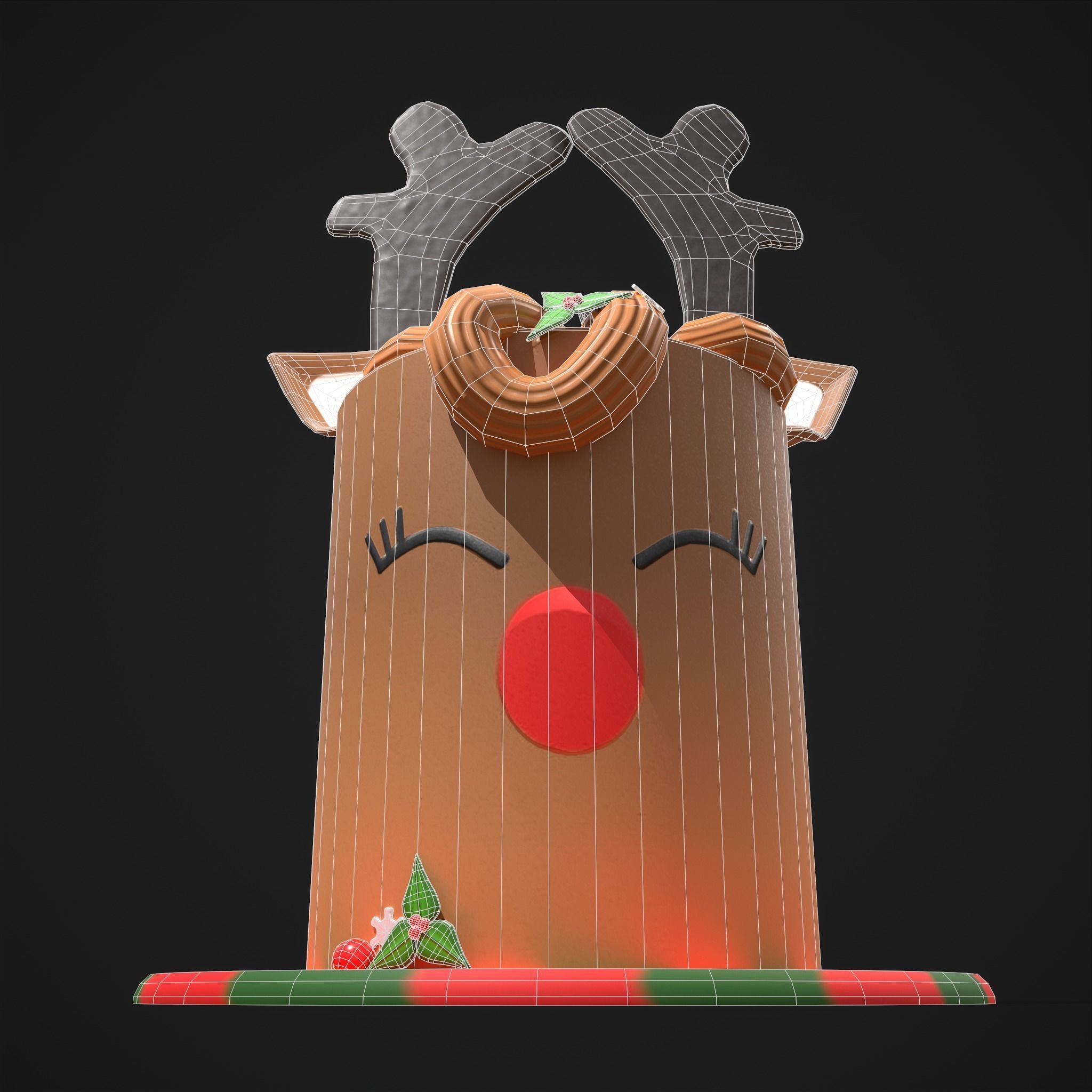 Christmas Reindeer Cake  Low-poly 3D model_18