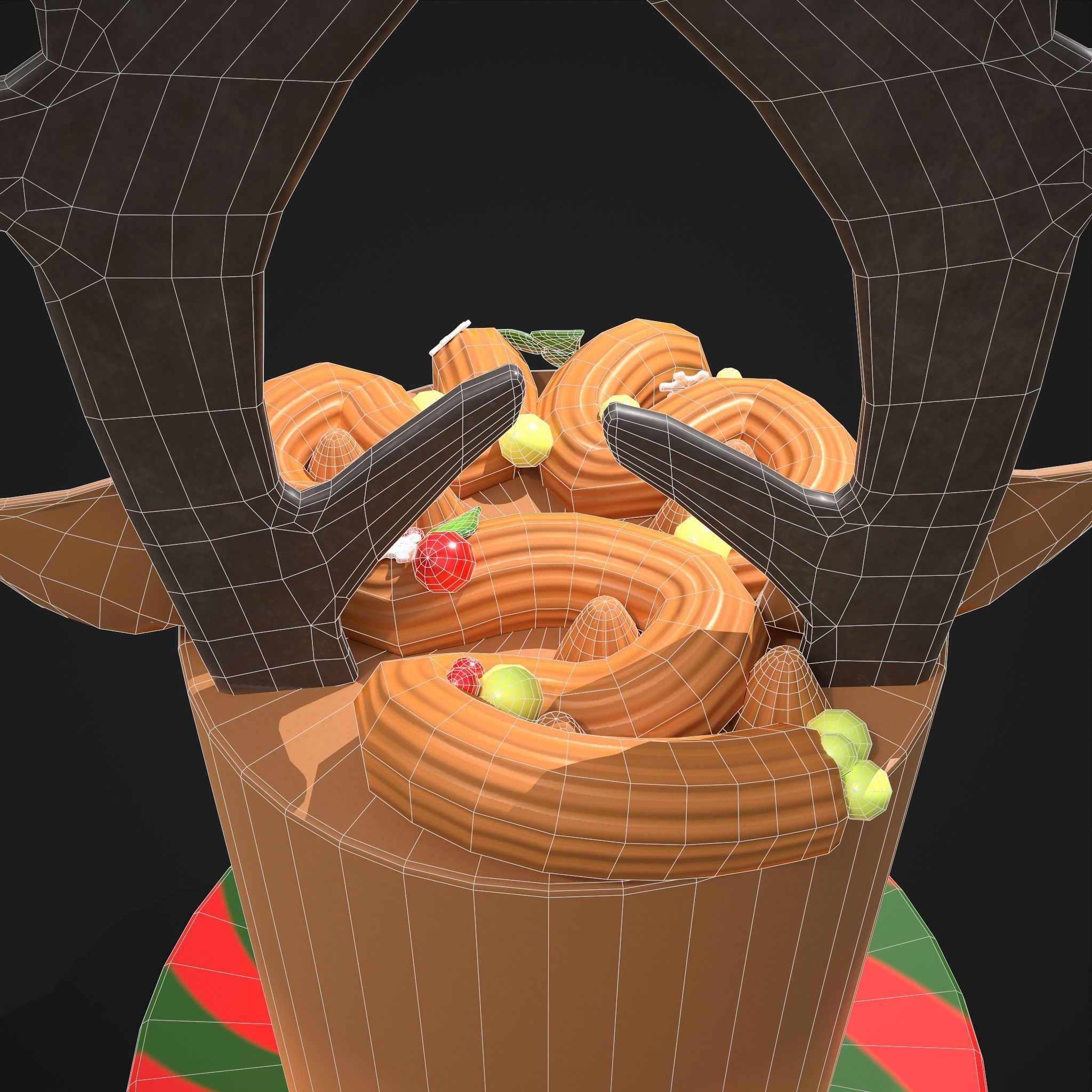 Christmas Reindeer Cake  Low-poly 3D model_22