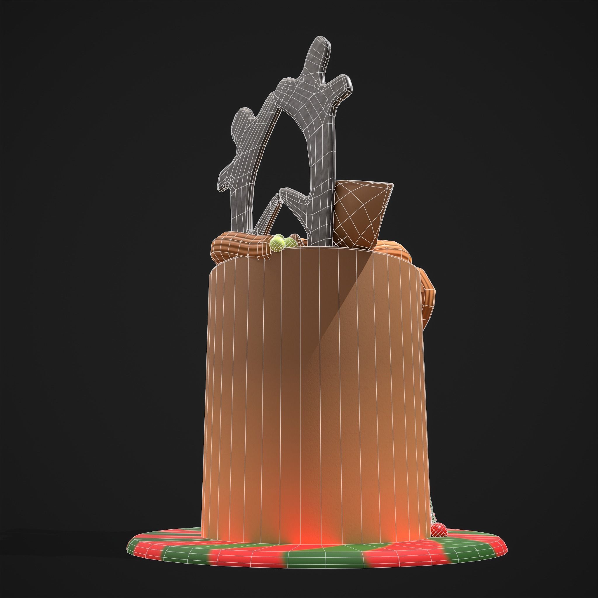 Christmas Reindeer Cake  Low-poly 3D model_10