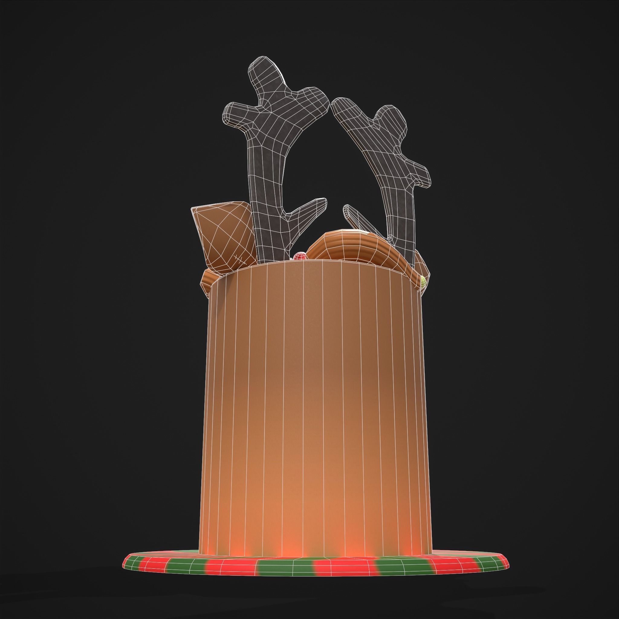 Christmas Reindeer Cake  Low-poly 3D model_8