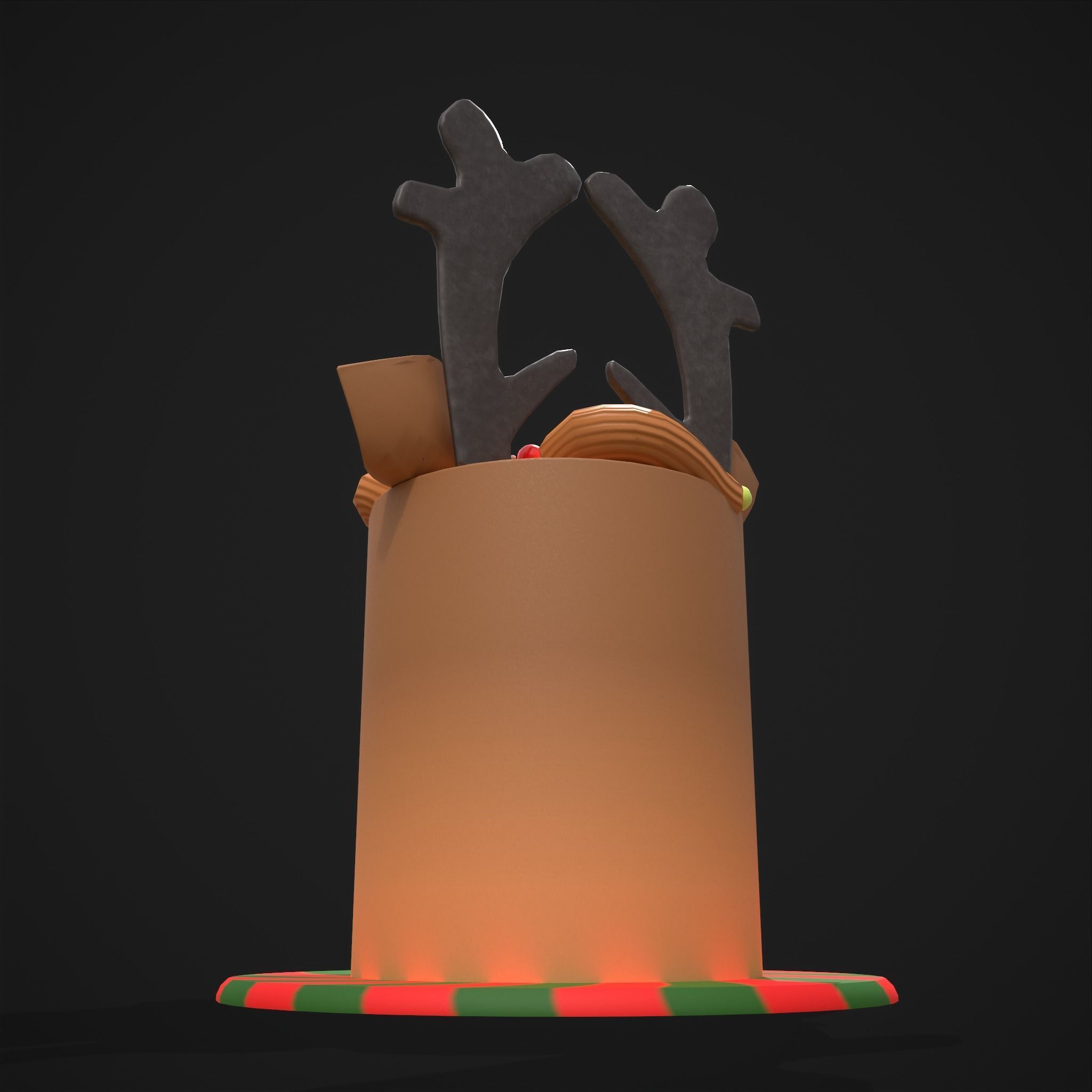 Christmas Reindeer Cake  Low-poly 3D model_7
