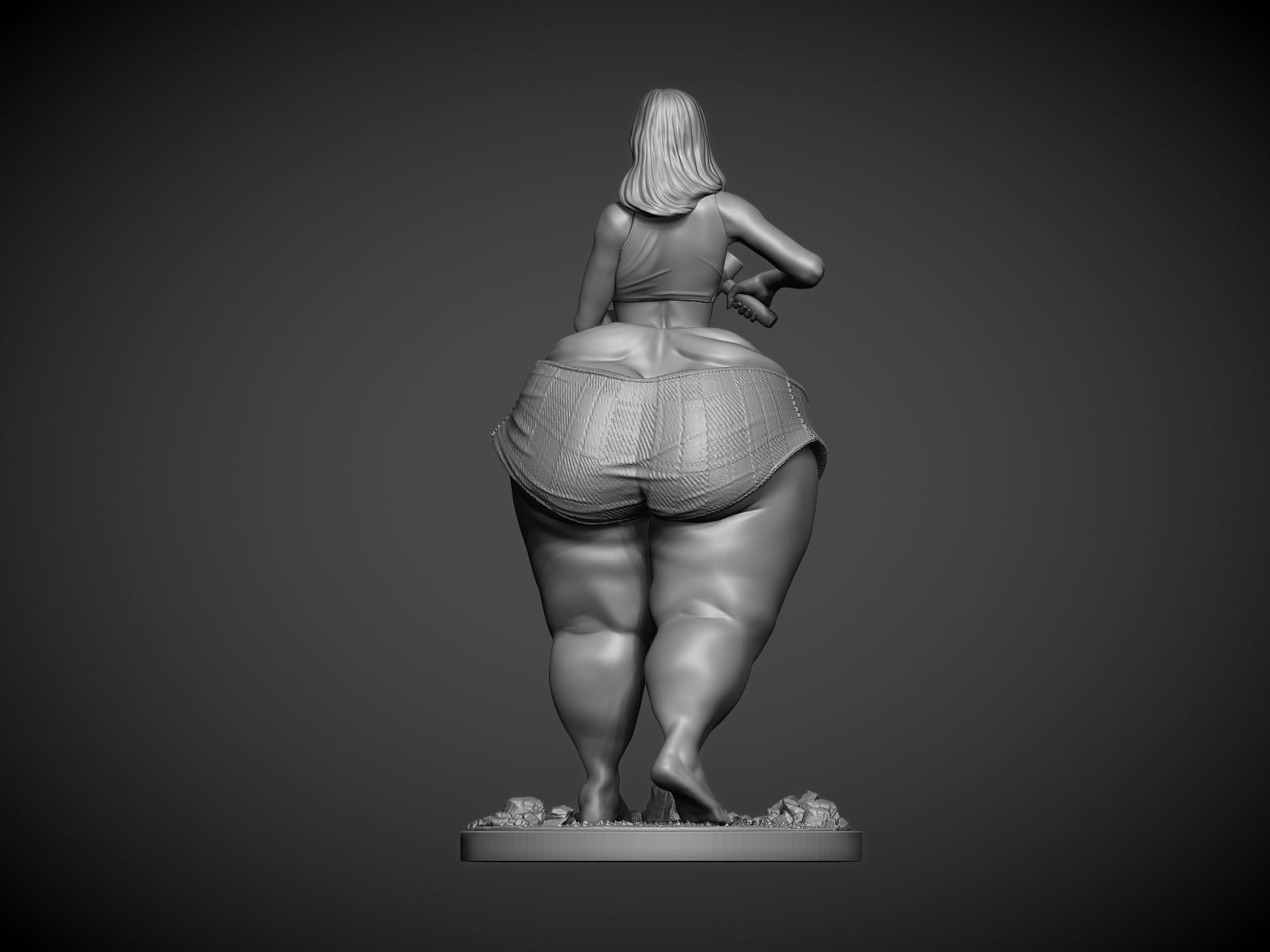 sculpture breaking the fat Girl 3D print model_5
