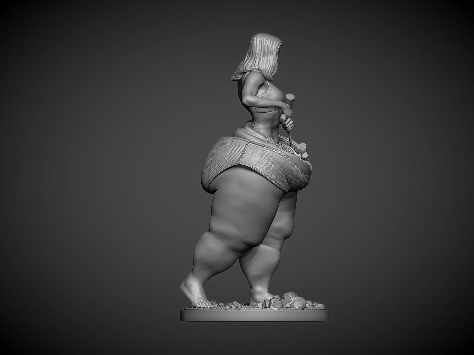 sculpture breaking the fat Girl 3D print model_7
