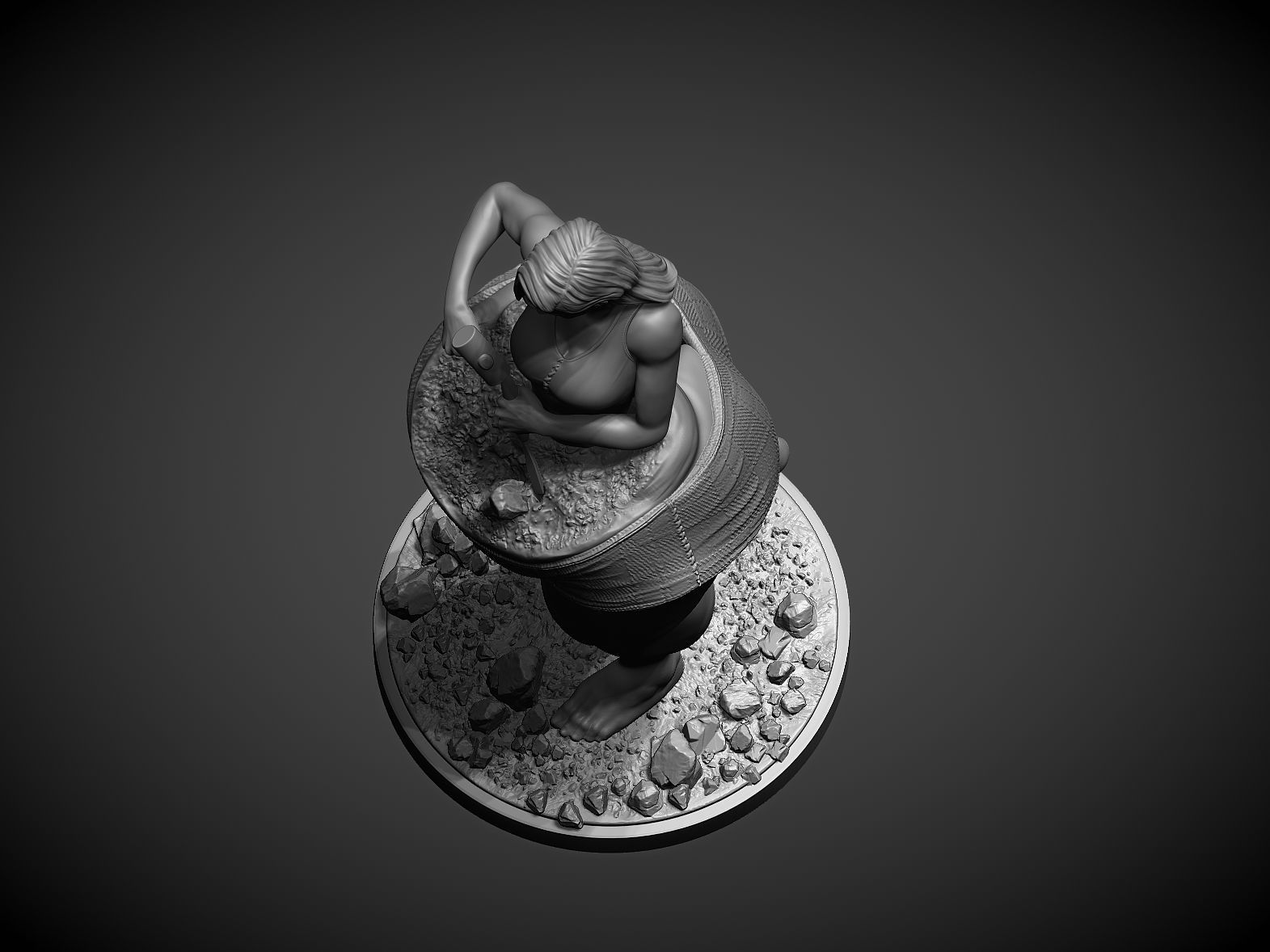 sculpture breaking the fat Girl 3D print model_11