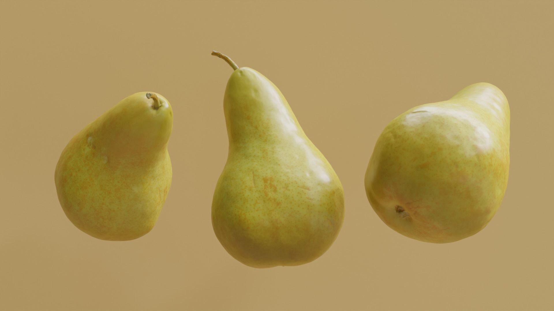 PHOTOSCANNED Realistic Yellow Pear 3D model_1