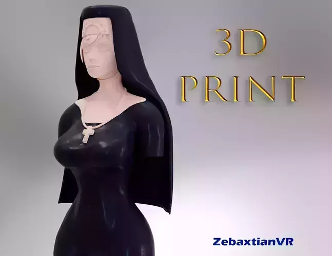 3d nun sculpture 3D print model