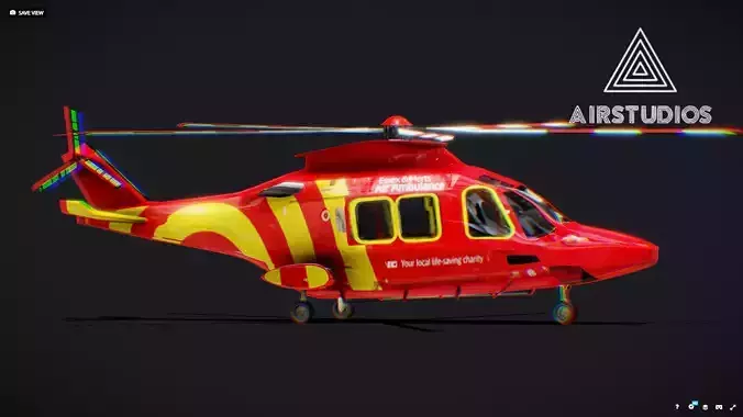Ambulance Helicopter Leonardo aw169