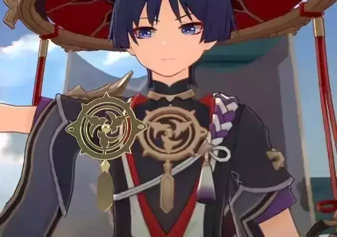 Scaramouche pendant from Genshin Impact