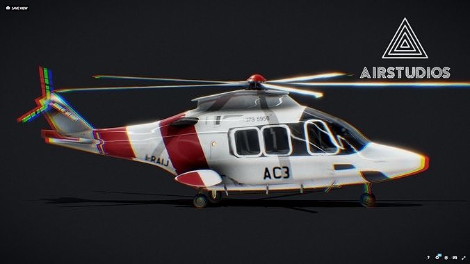 Helicopter - AgustaWestland Leonardo aw169 Low-poly 3D model